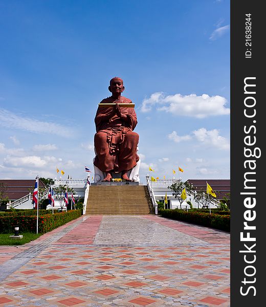 Buddhist monk statue in Ayutthaya