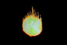 Fake Globe In The Fire Stock Images Fake Globe In The Fire Stock Images