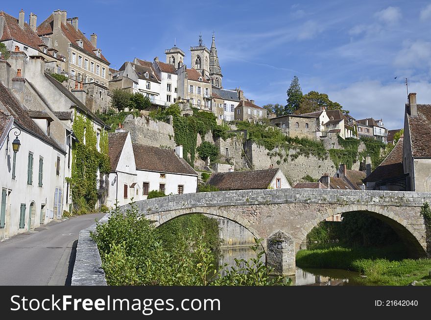 The small medieval town of Semur on the Armancon river in the Burgundy area of France is very popular with tourists. The small medieval town of Semur on the Armancon river in the Burgundy area of France is very popular with tourists.