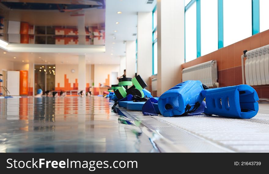 Equipment for aqua aerobics on pool side