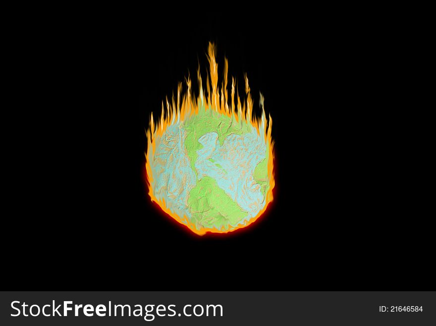 Fake Globe In The Fire