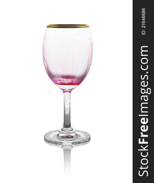 Red wine glass is empty on white background. Red wine glass is empty on white background