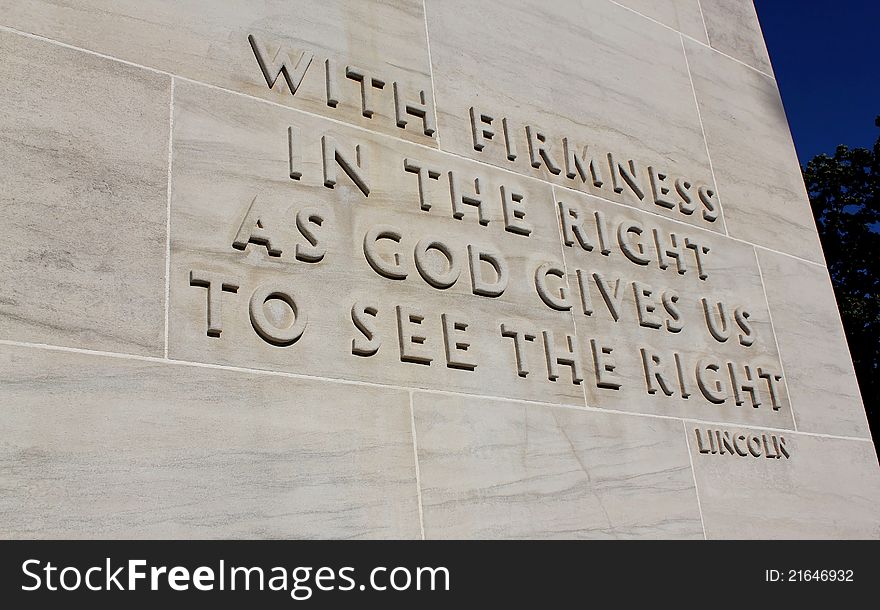 Lincoln quote on the eternal light peace memorial in gettysburg. Lincoln quote on the eternal light peace memorial in gettysburg