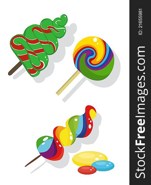 Vector image of colorful candy on a stick. Vector image of colorful candy on a stick