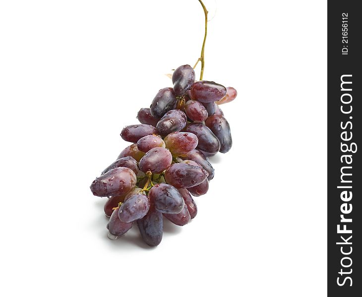 Red grapes  in a white background.