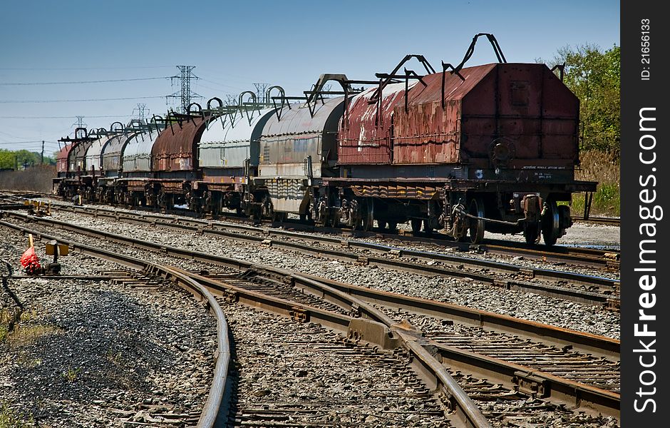 Steel Coil Train on siding near steel mill