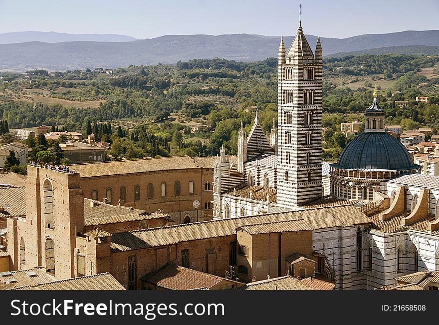 The cathedral in siena, tuscany. The cathedral in siena, tuscany