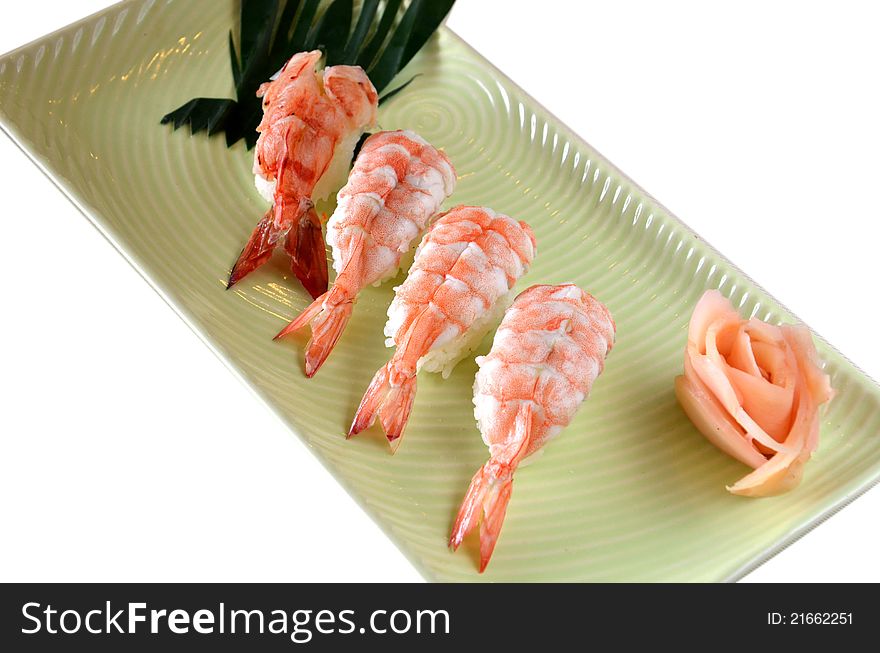 Delicious sushi  with tiger shrimp. Delicious sushi  with tiger shrimp