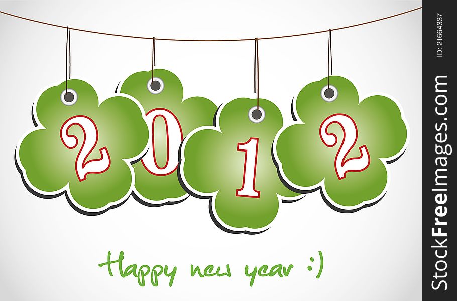 Quaterfoll with 2012 happy new year. Quaterfoll with 2012 happy new year