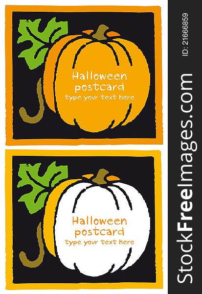 Pumpkin halloween banner card for invitation