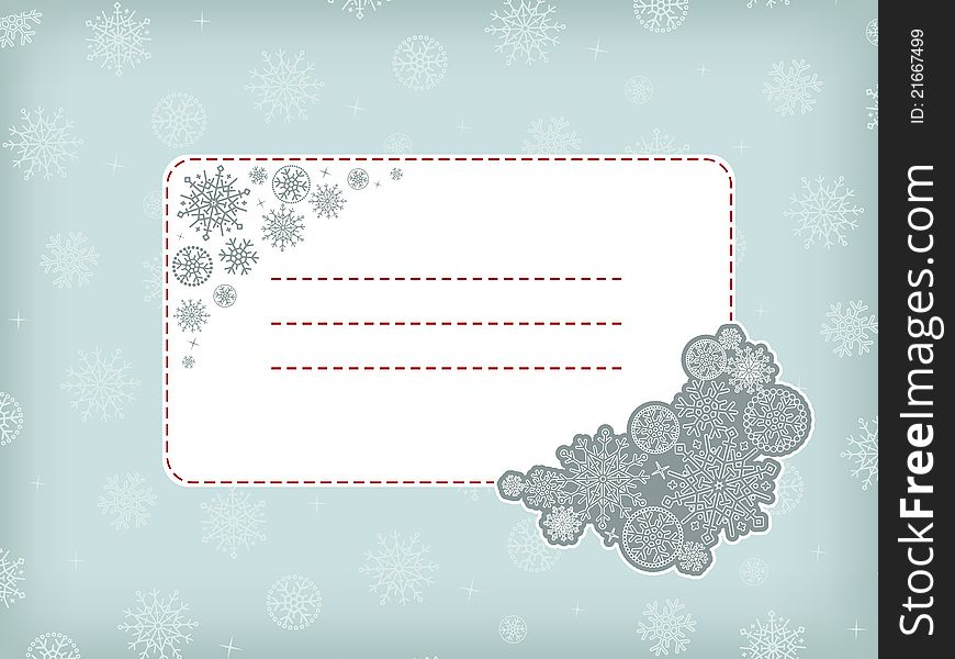 Christmas Frame With Snowflake.