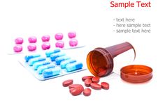 Various Kinds Of Medicine Pills Stock Photo