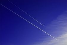 Jet Plane Race In The Sky Royalty Free Stock Photo