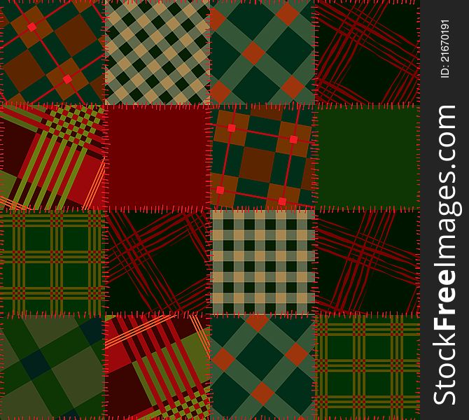 Seamless Patchwork Of Check Sguare