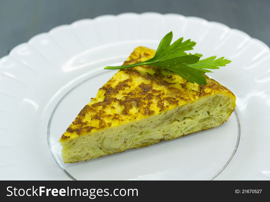 Ration or top of omelette with onion