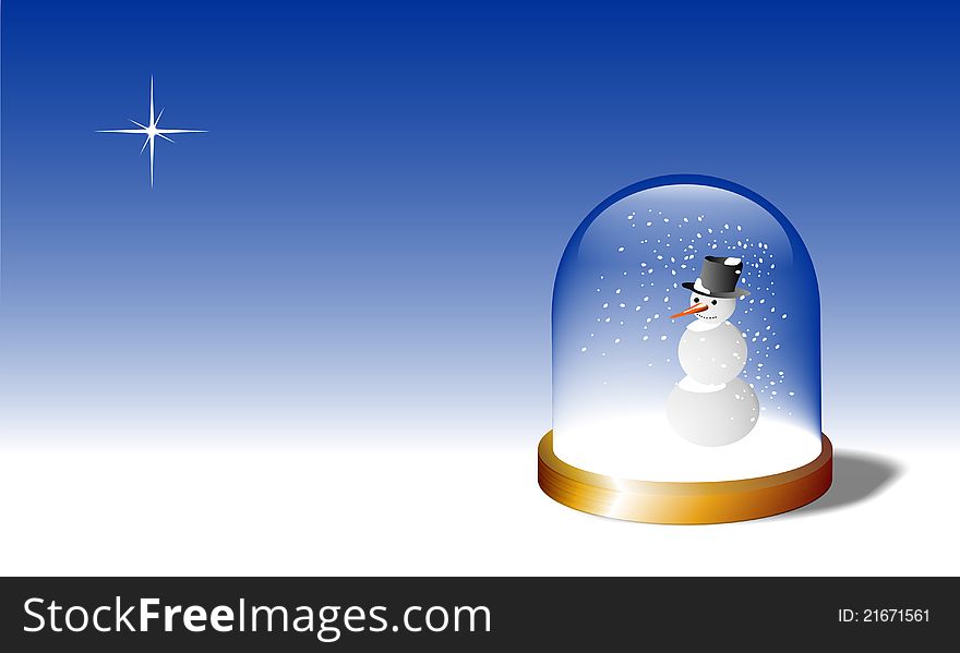 Snow globe of glass