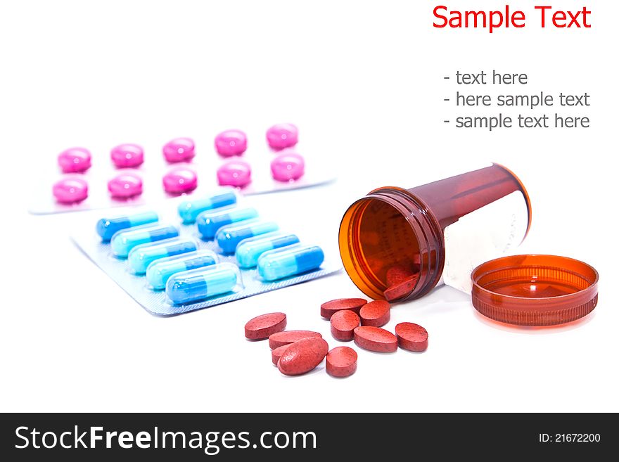 Various kinds of medicine pills