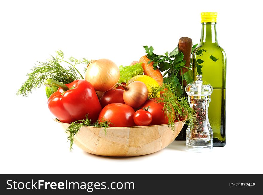 Fresh Vegetables And Oil