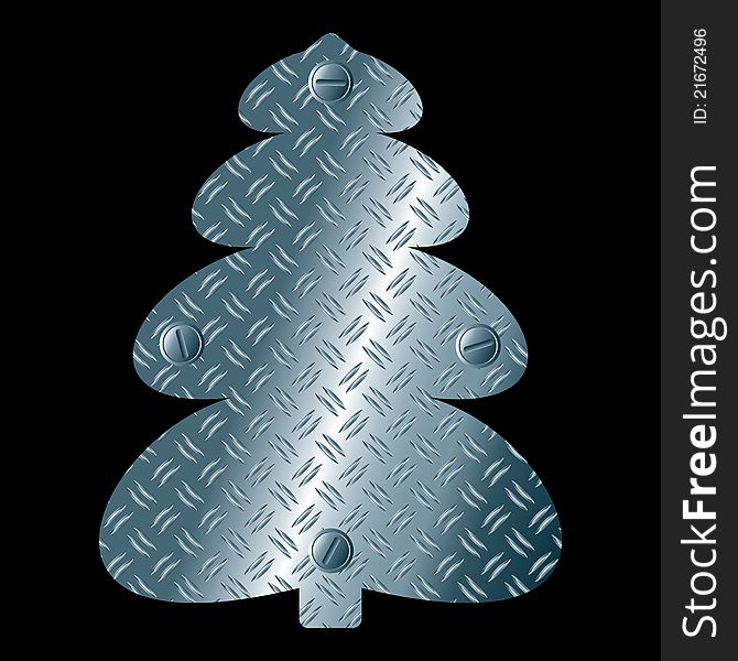 Abstract steel christmas tree. Vector Illustration.