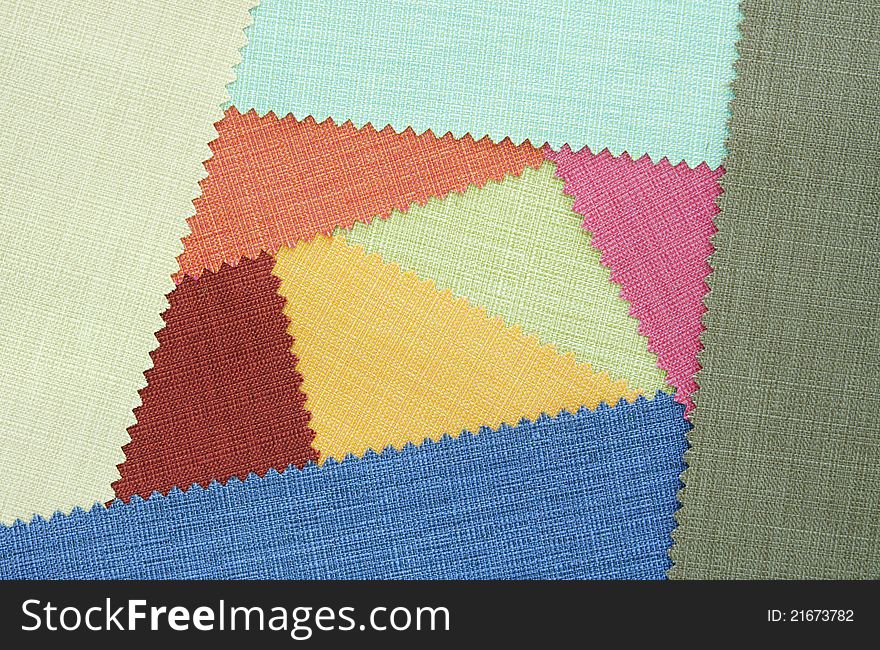 Multi color fabric texture samples and background
