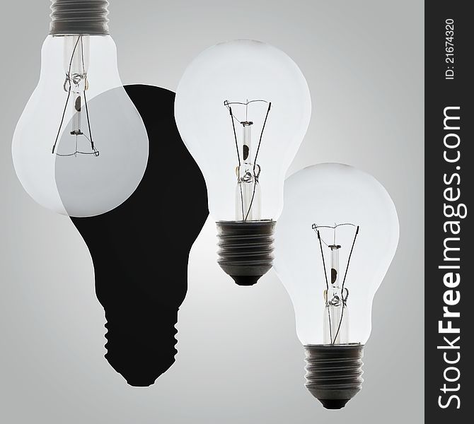 Light bulb for energy saving or making  idea concept. Light bulb for energy saving or making  idea concept