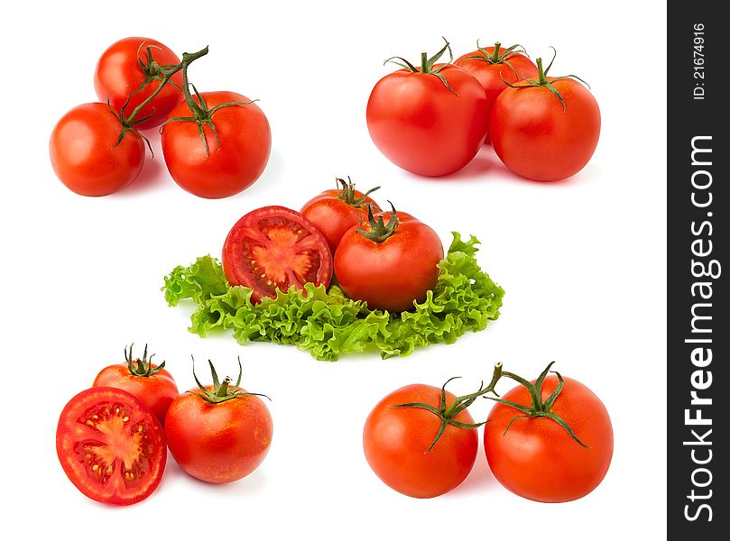 A set of tomatoes differently arranged. A set of tomatoes differently arranged