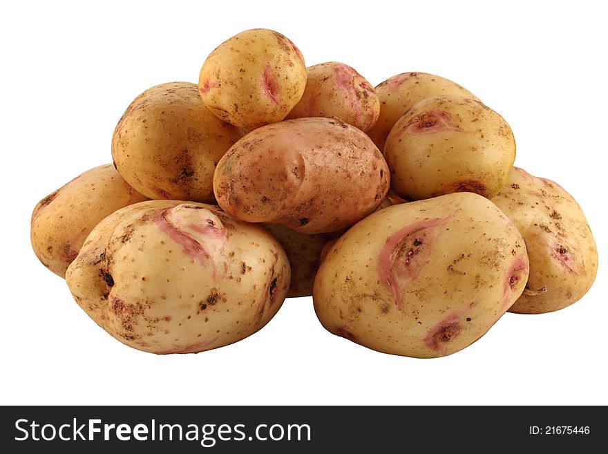 Potatoes isolated on white background. Potatoes isolated on white background.