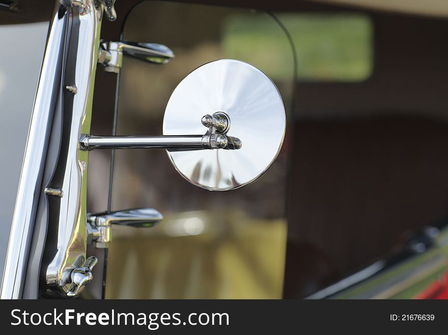 Side View Mirror of a Classic Automobile. Side View Mirror of a Classic Automobile