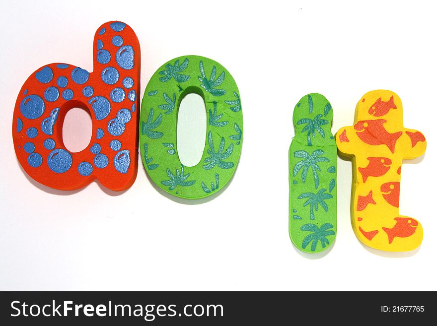 Do IT word build using Non-toxic foam letters