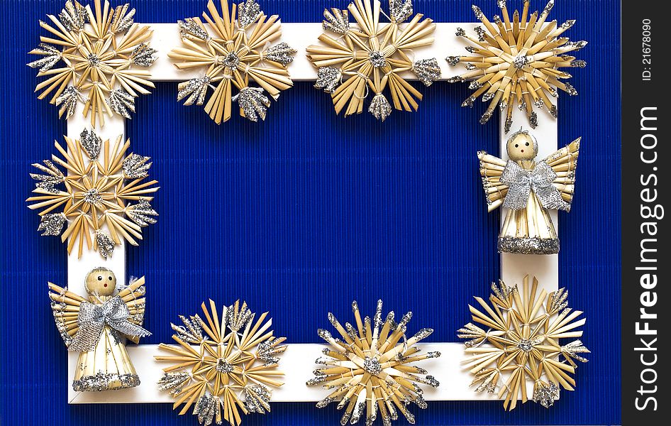 Christmas decoration on a blue background. Christmas decoration on a blue background