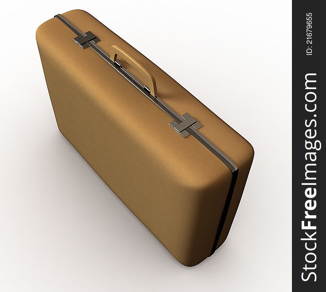 Suitcase of brown color leather