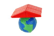 Red Roof And A Globe Stock Photography