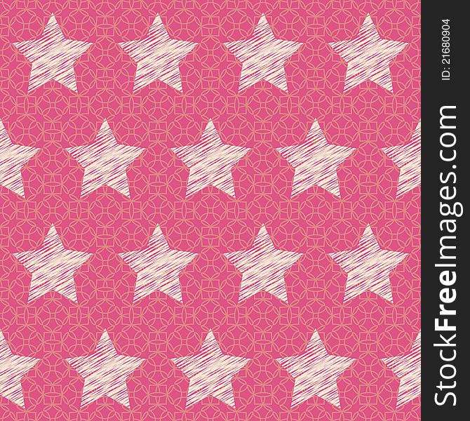 Vector Abstract Seamless Pattern With Stars