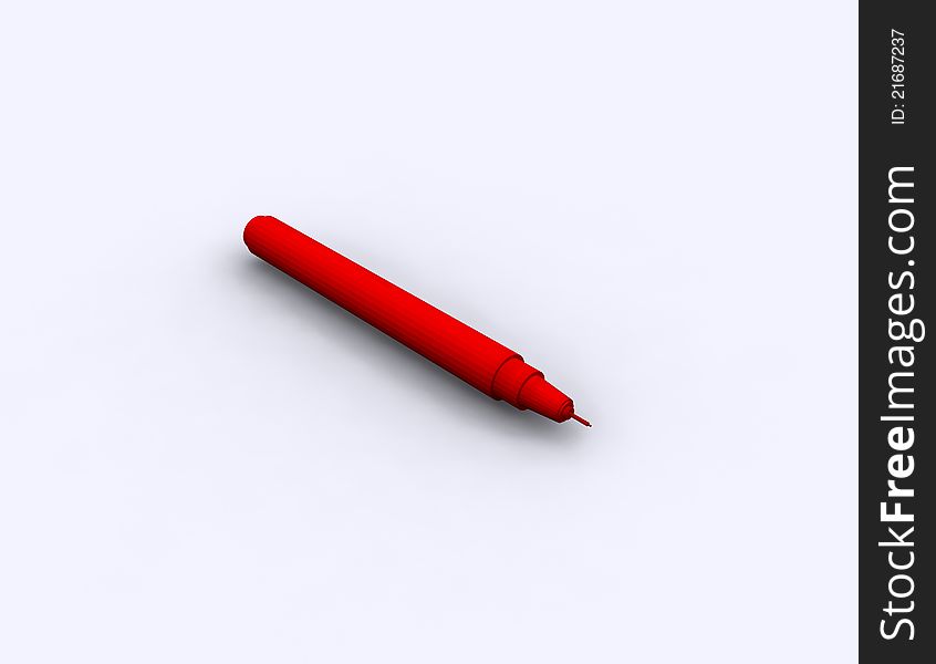 Red pen isolated on a white background