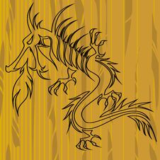 Dragon On Wood With Copy Space Royalty Free Stock Photos Dragon On Wood With Copy Space Royalty Free Stock Photos