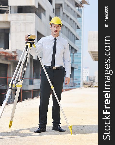 Business man Architect engineer manager at construction site project. Business man Architect engineer manager at construction site project