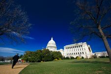U.S. Capitol On A Sunny Spring Royalty Free Stock Photos