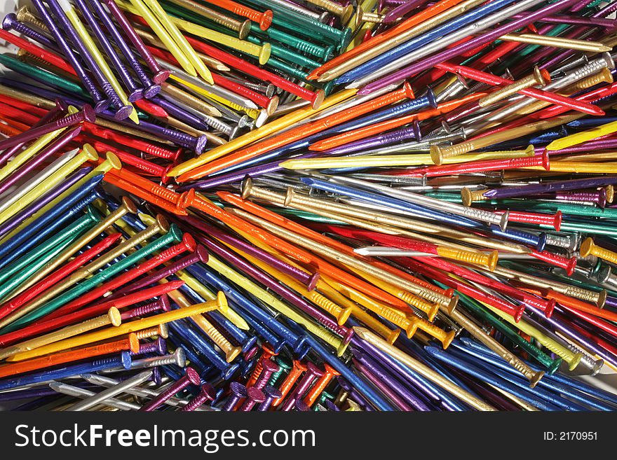 Assortment of nails,each of them painted by hand in different colours. Assortment of nails,each of them painted by hand in different colours.