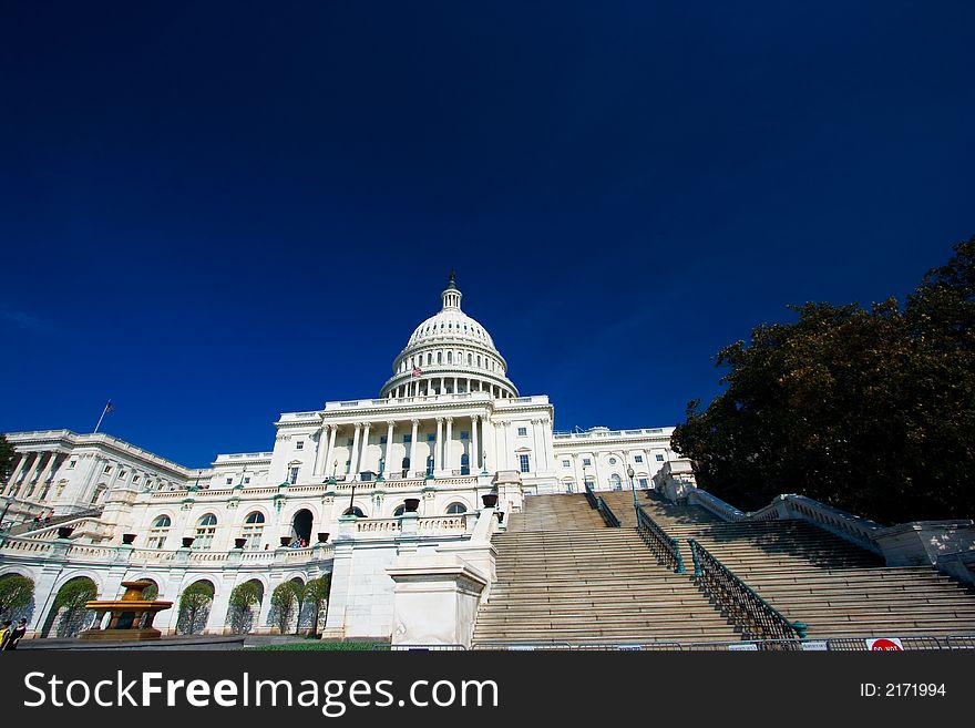 U.S. Capitol Building on a beautiful blue sky spring day. U.S. Capitol Building on a beautiful blue sky spring day