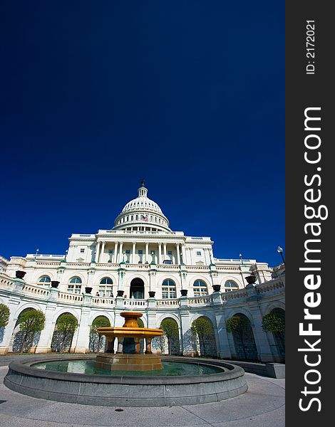 U.S. Capitol Building on a beautiful blue sky spring day. U.S. Capitol Building on a beautiful blue sky spring day