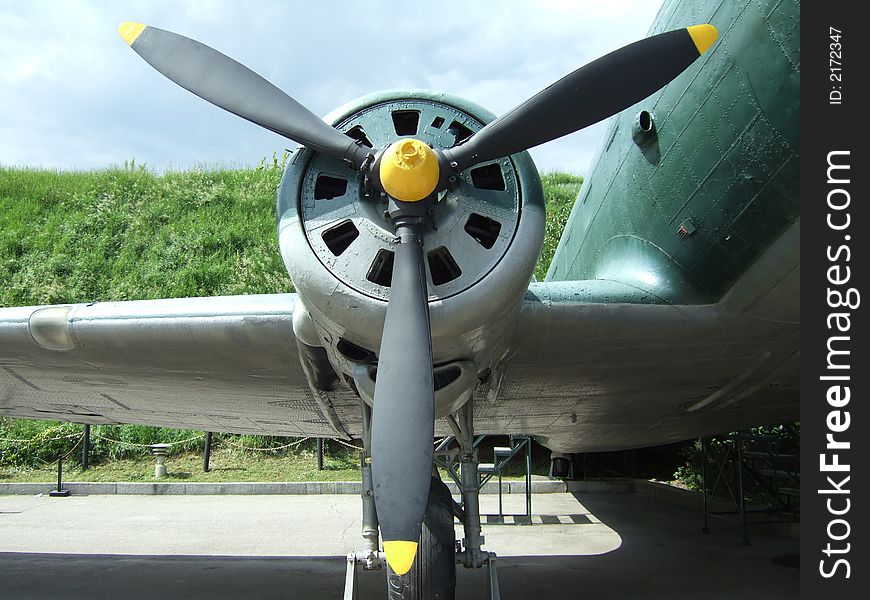 Propeller of old plane in war museum