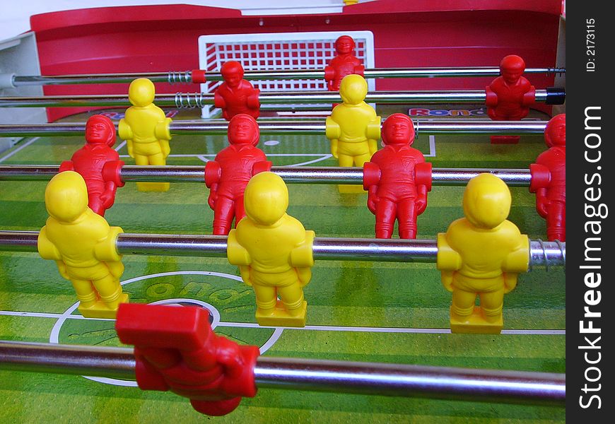 Detail of a soccer table play. Detail of a soccer table play