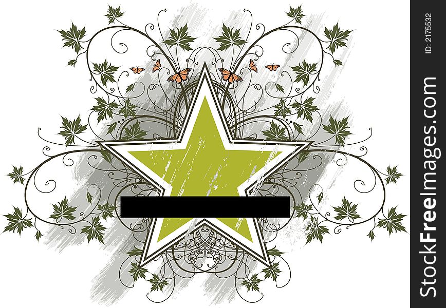 Star on a floral background