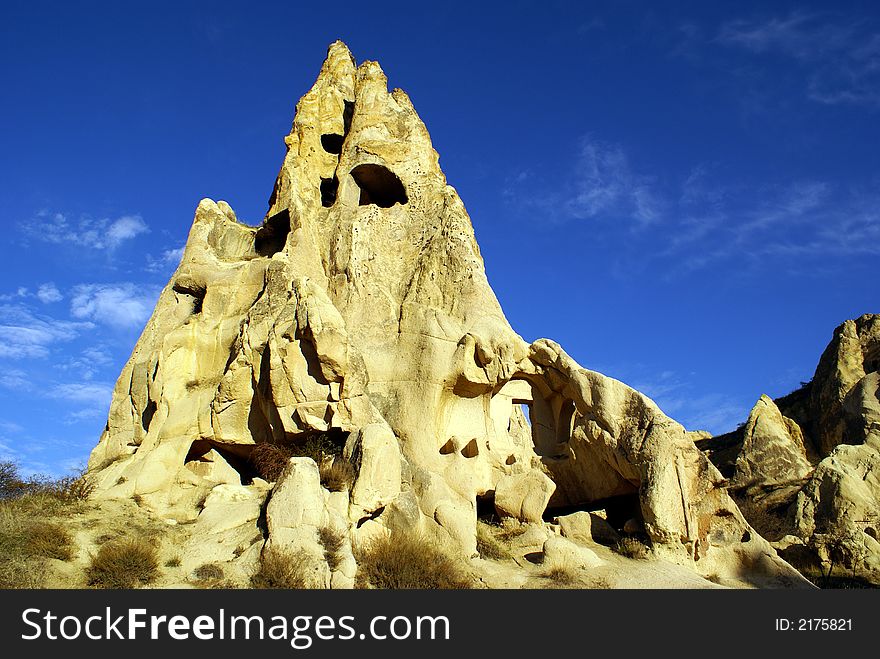 Mountain area near village Gereme in Cappadocia, Turkey. Mountain area near village Gereme in Cappadocia, Turkey