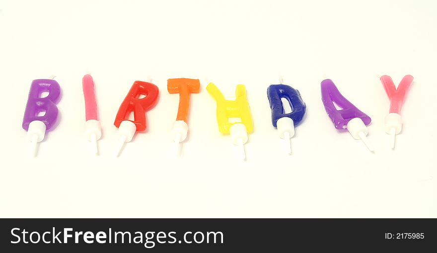 Birthday candles on a white background