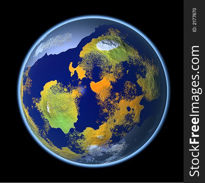 Computer generated 3D of the earth. Computer generated 3D of the earth