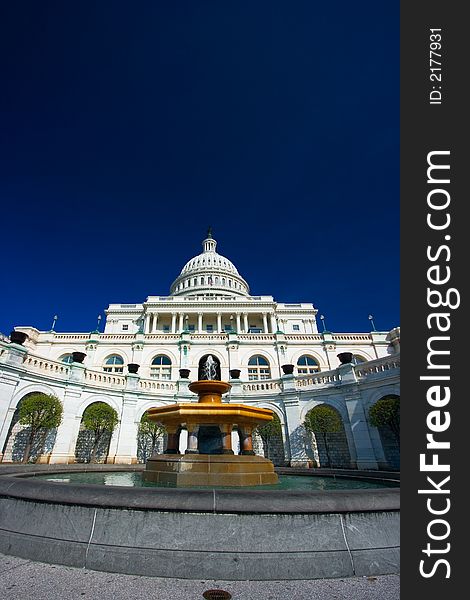 U.S. Capitol Building on a beautiful blue sky spring day. U.S. Capitol Building on a beautiful blue sky spring day