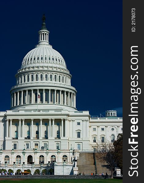 U.S. Capitol Building on a beautiful blue sky spring day. U.S. Capitol Building on a beautiful blue sky spring day