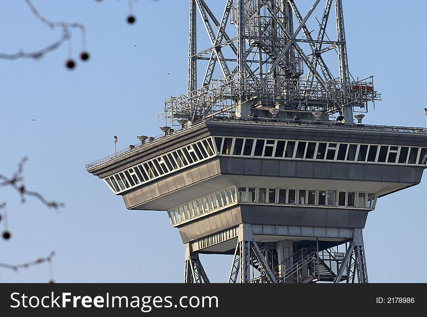 tourist tower in berlin, called transmission tower. tourist tower in berlin, called transmission tower