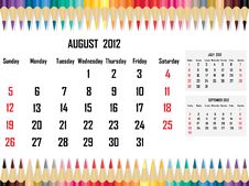 Calendar 2012 August Royalty Free Stock Image Calendar 2012 August Royalty Free Stock Image